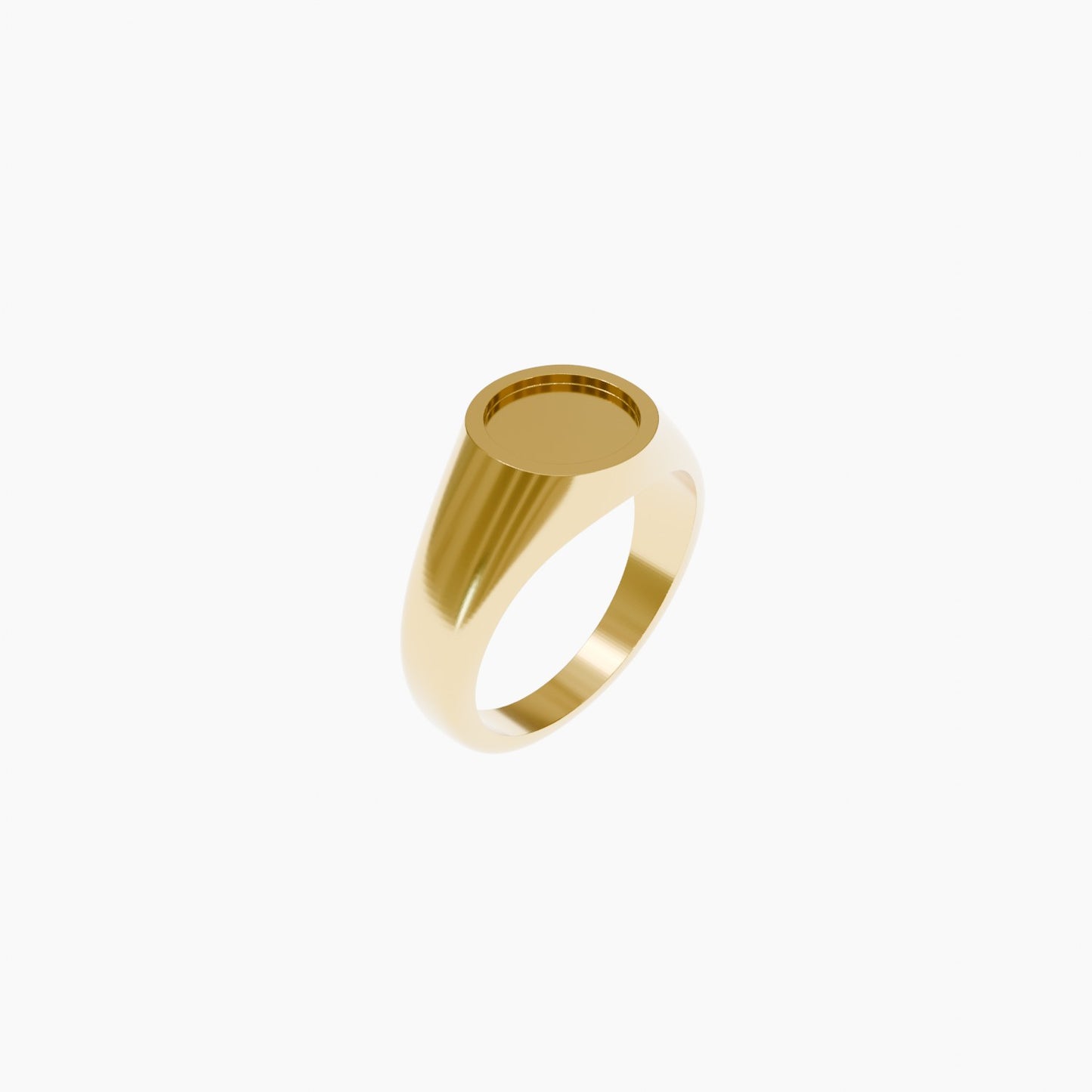10mm Recessed Round Signet Ring 3d Model