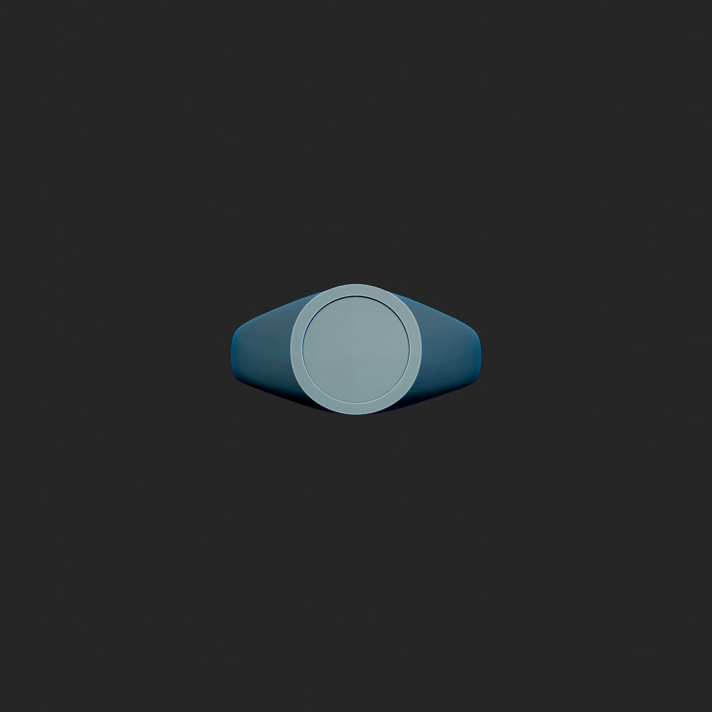10mm Recessed Round Signet Ring 3d Model