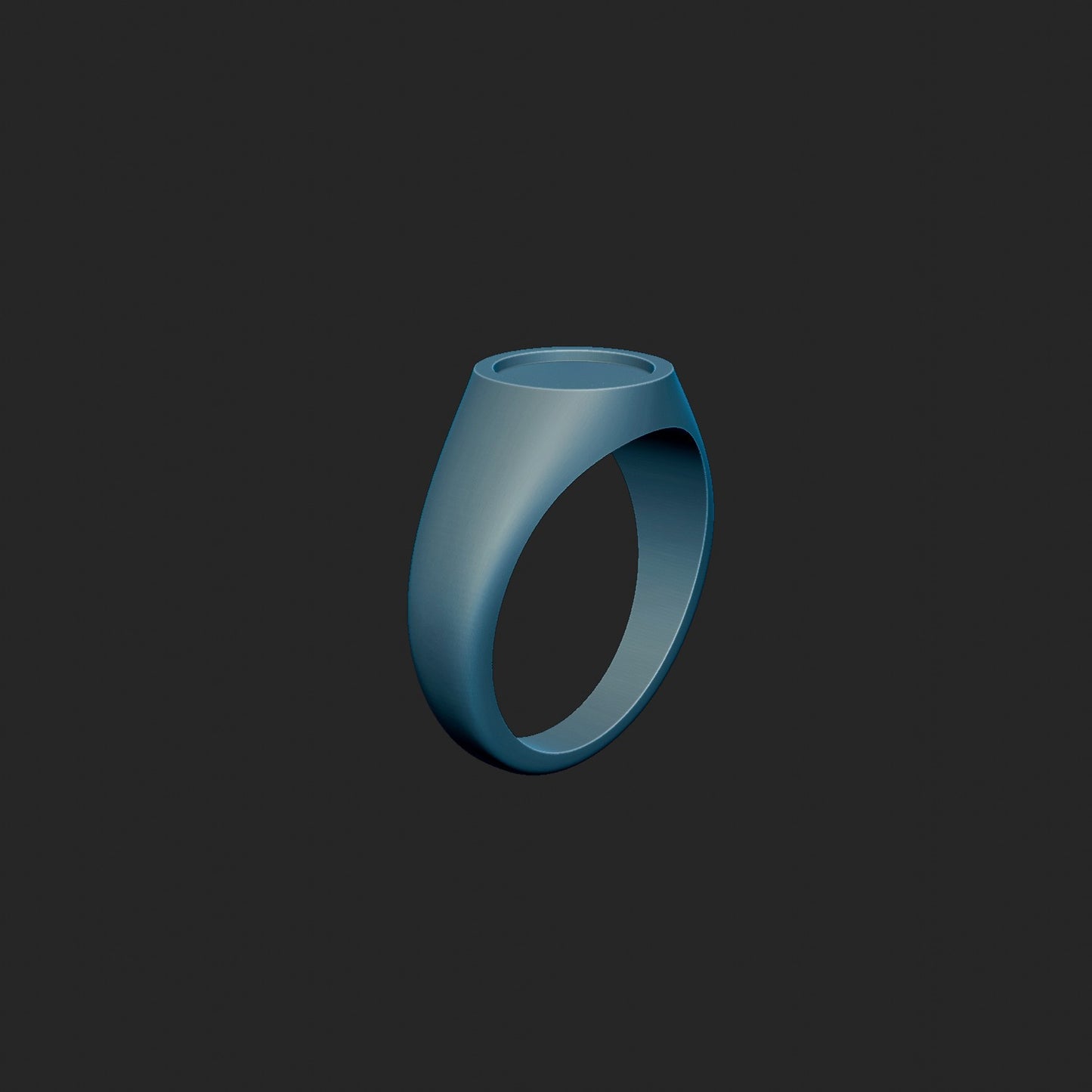 10mm Recessed Round Signet Ring 3d Model