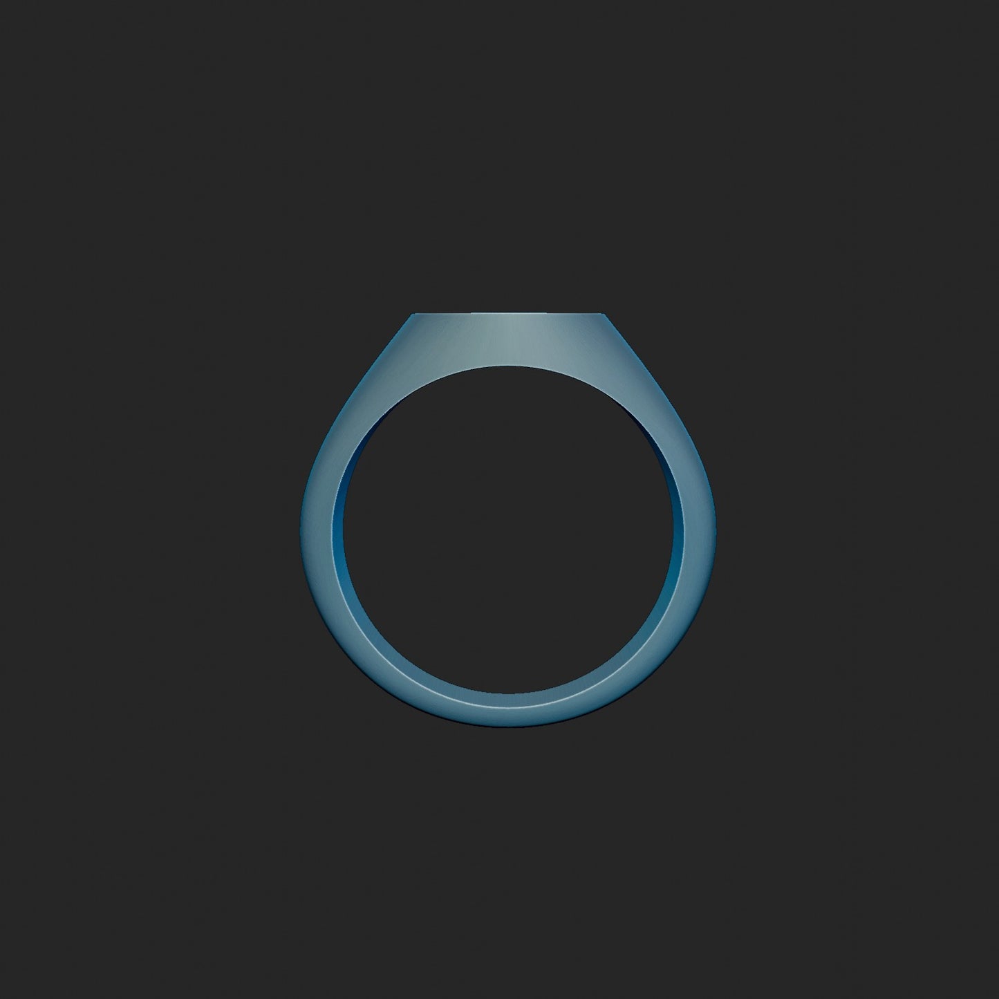 10mm Recessed Round Signet Ring 3d Model