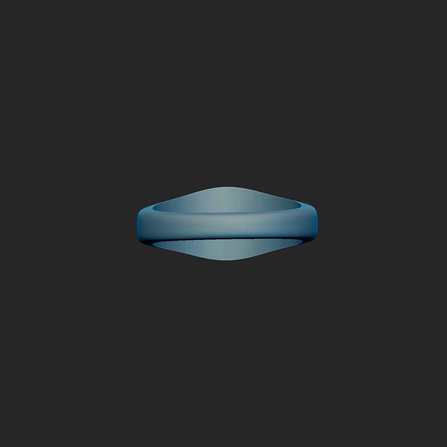 10mm Recessed Round Signet Ring 3d Model