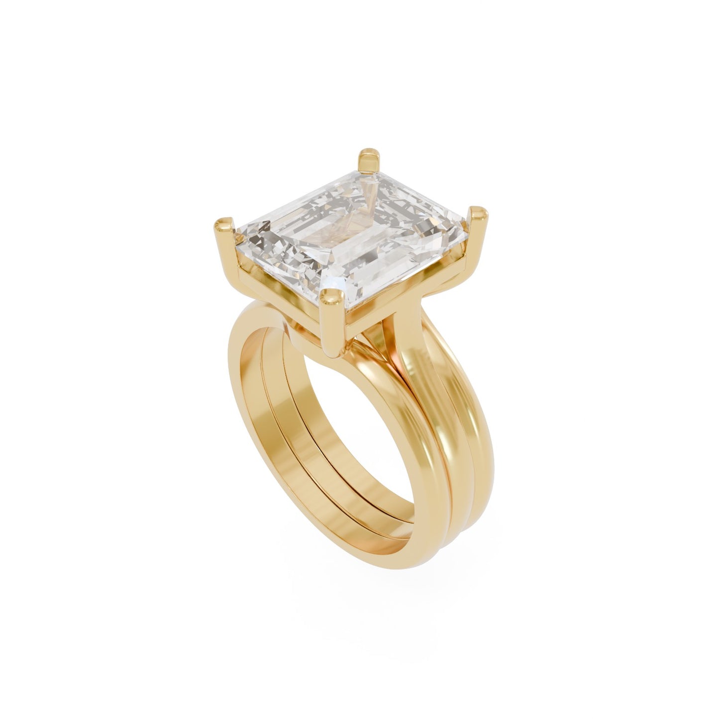12x10mm Emerald Cut Wedding Set