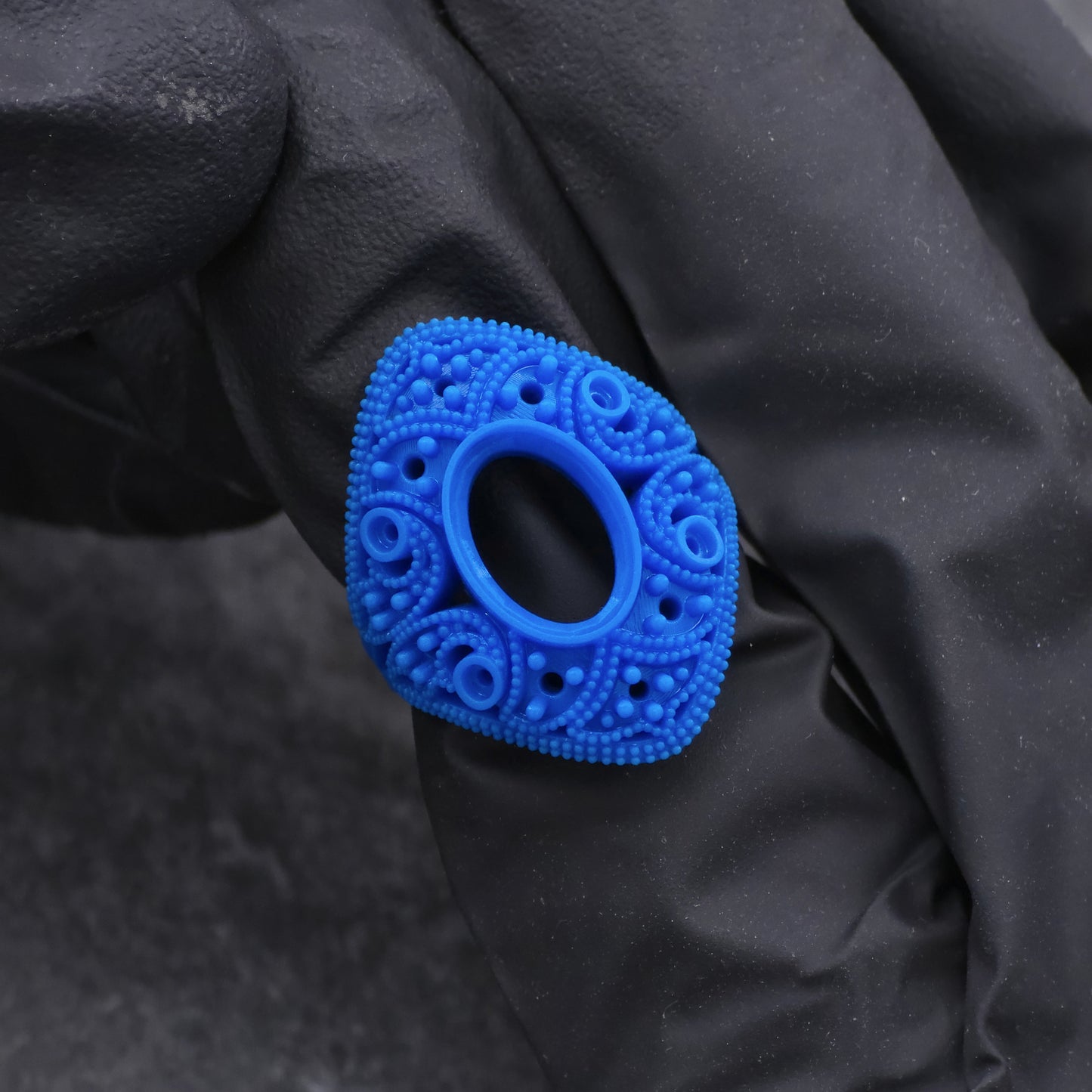 3d Print of Fuax Antique Style Sapphire and Diamond Ring
