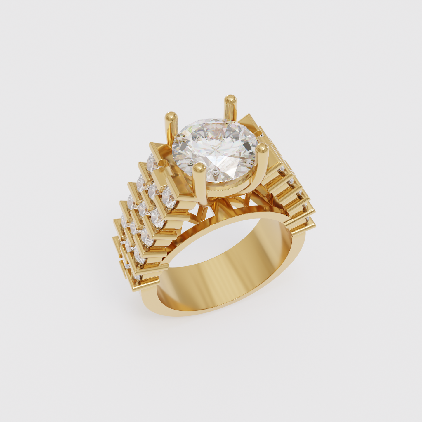 Bar Set High Fashion Diamond Ring 3d Model