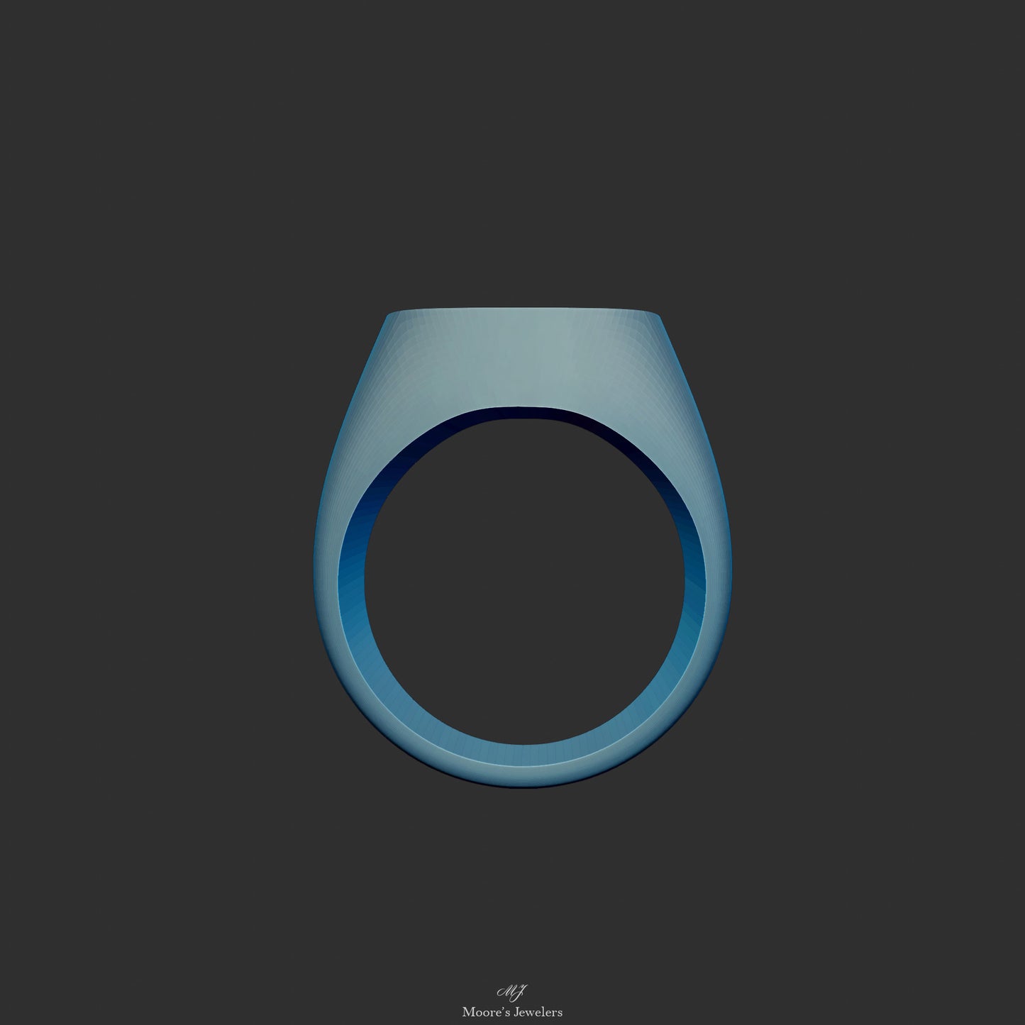 Cushion Shaped Base Signet Ring 3d Model