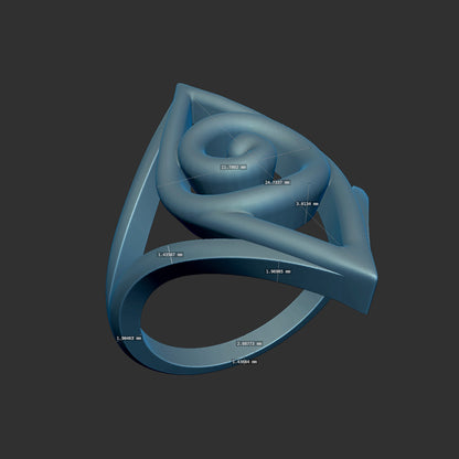 Diamond Swirl Ring 3d Model