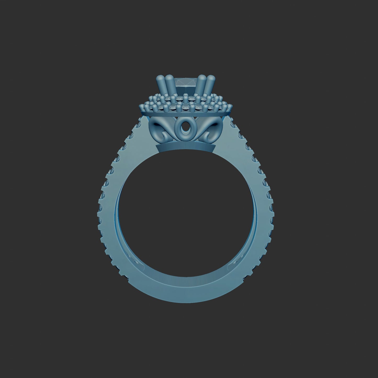 High Fashion Diamond Halo Engagement Ring