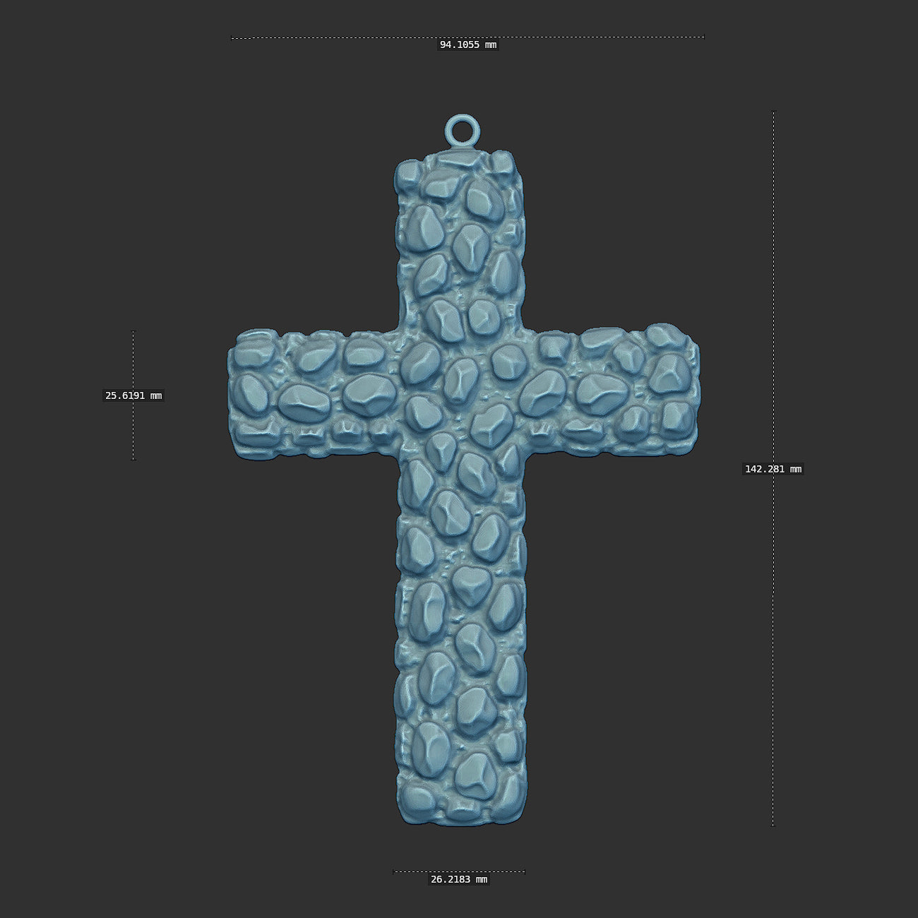 Large Nugget Cross 3d Model