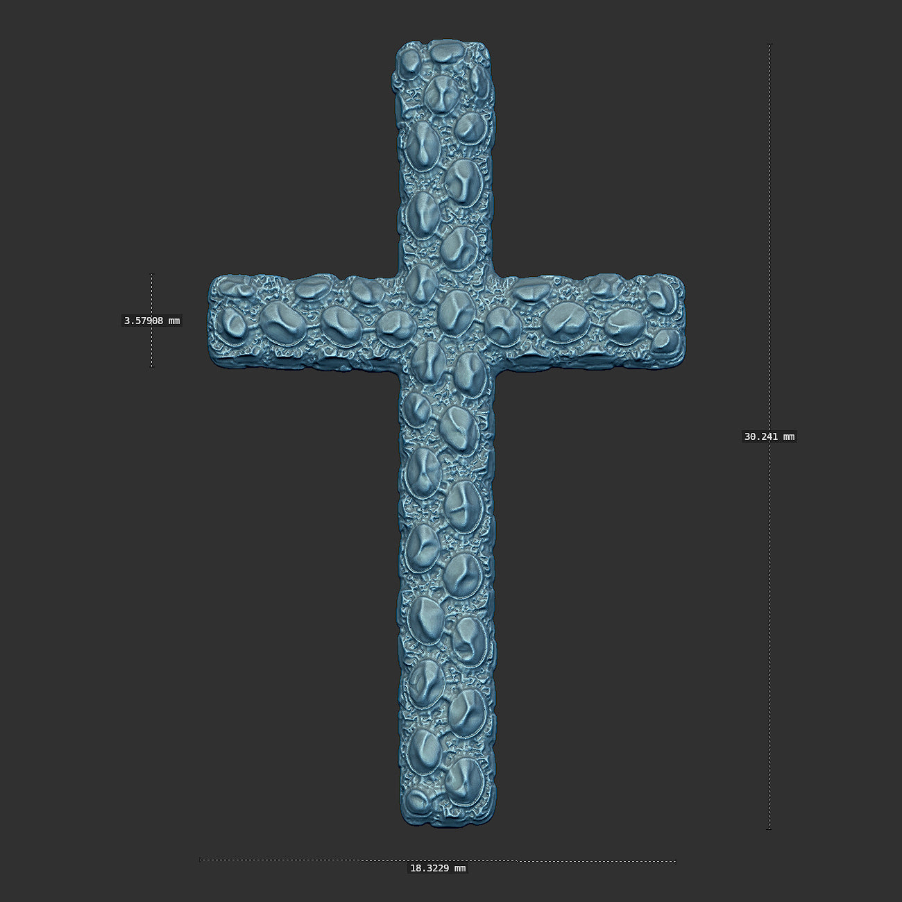Modern Style Nugget Cross 3d Model