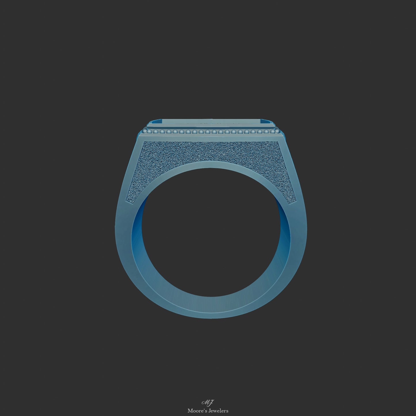 Textured Signet or Class Ring Shank 3d Model (STL FIle Only)