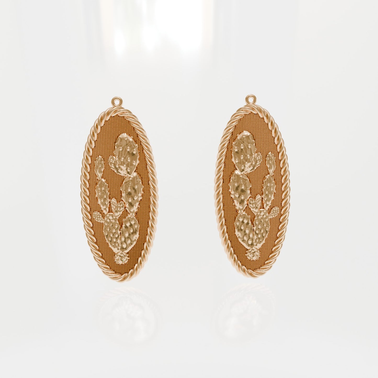 Textured Cactus Earrings Custom 3d Model