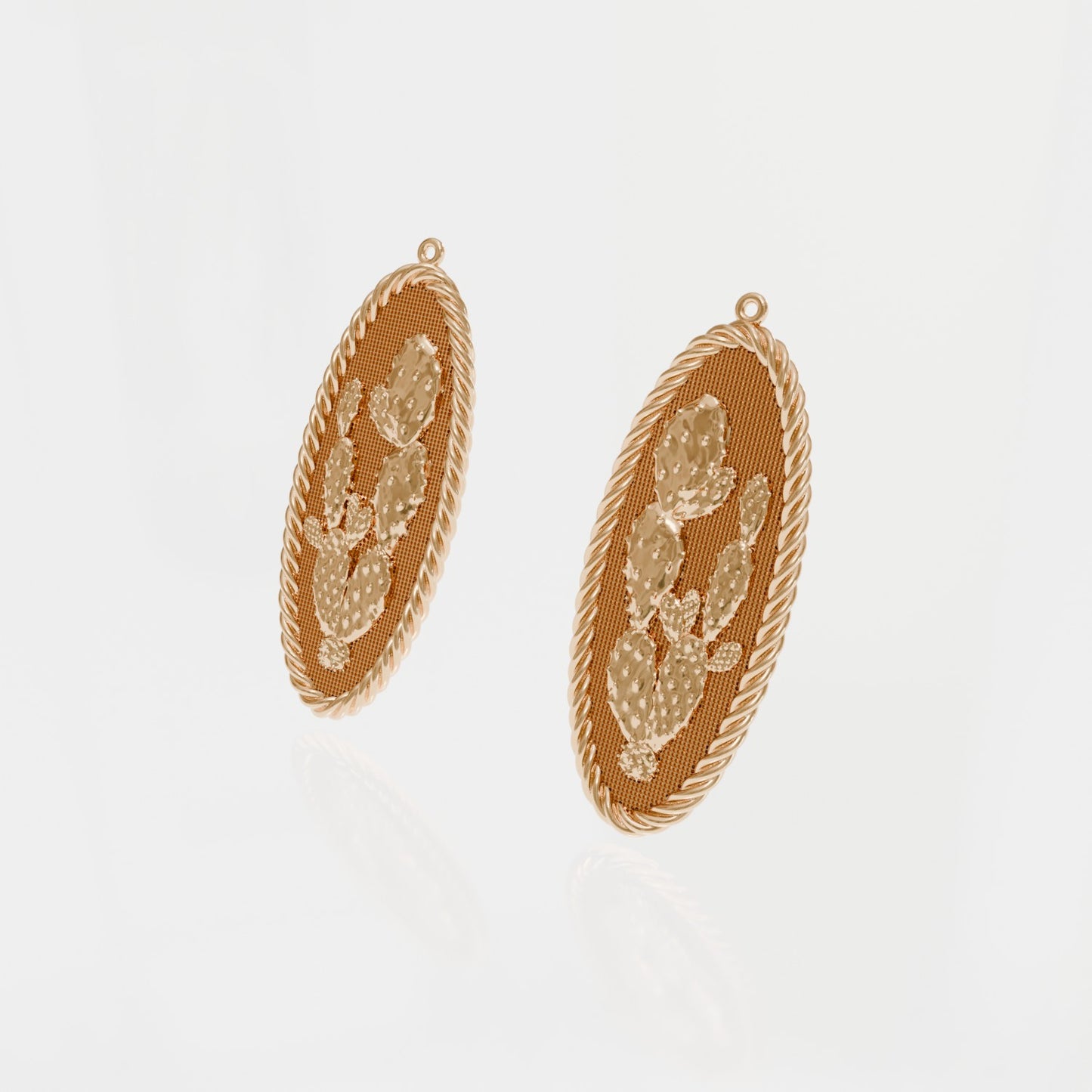 Textured Cactus Earrings Custom 3d Model