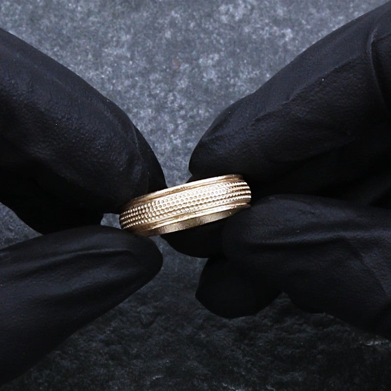 Custom 14k Yellow Gold Man's Textured Wedding Band