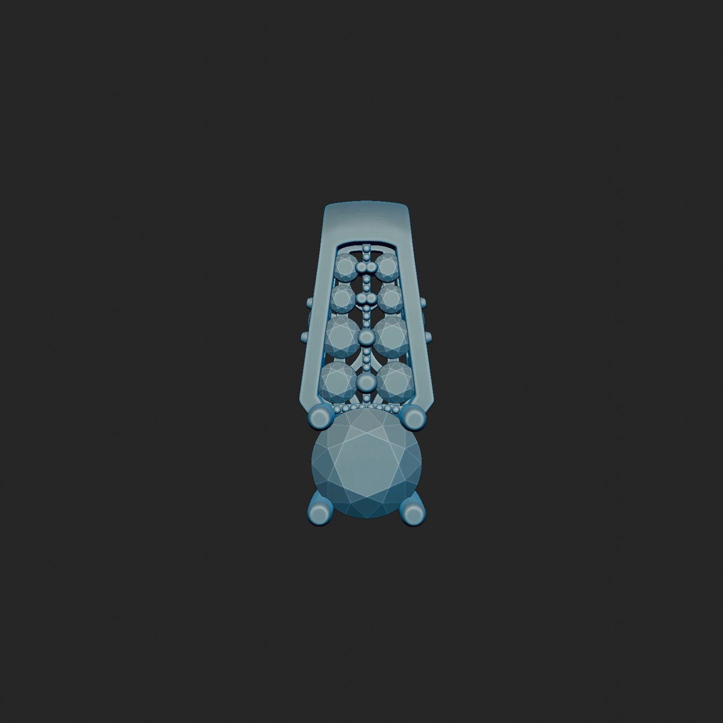 Round Diamond Slide Scroll Pendant 3d Model