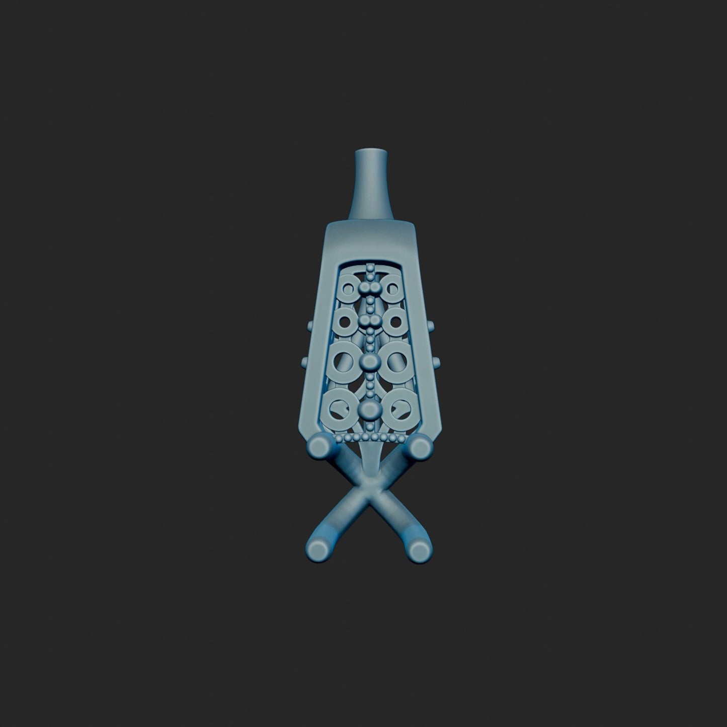 Round Diamond Slide Scroll Pendant 3d Model