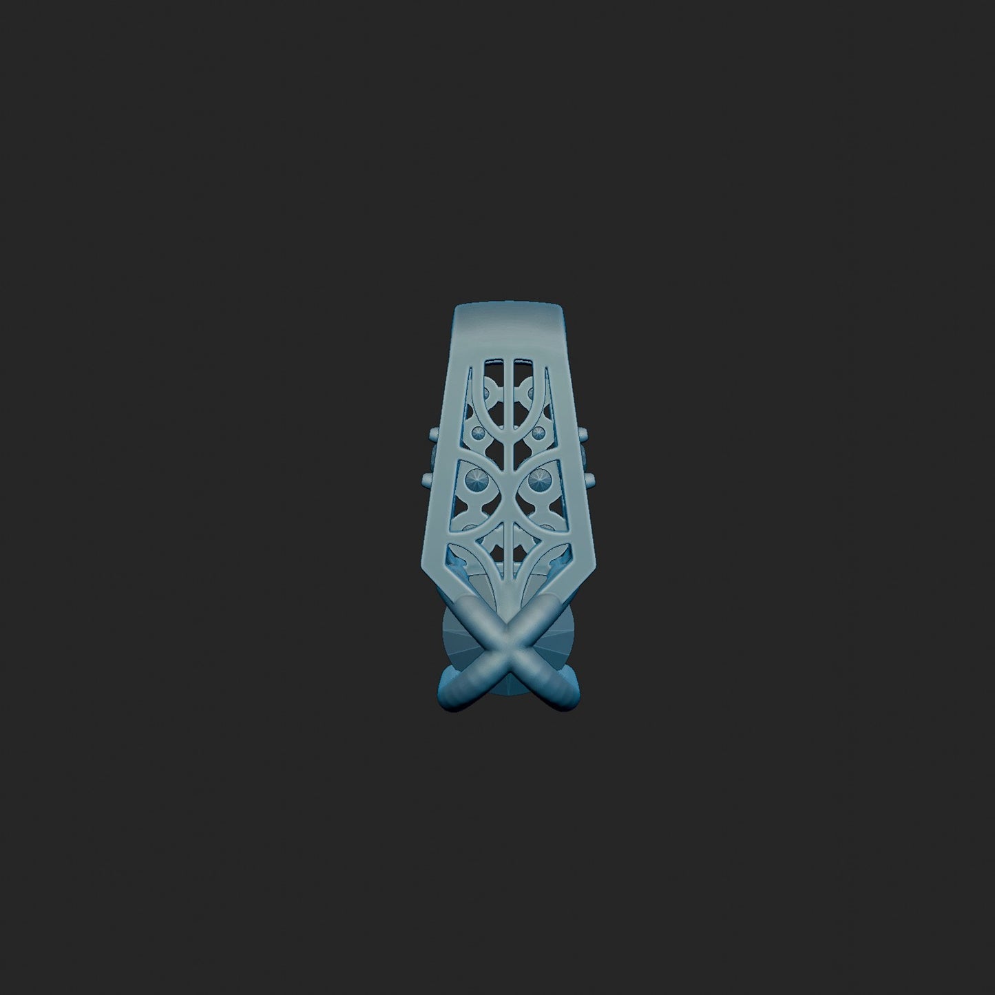 Round Diamond Slide Scroll Pendant 3d Model