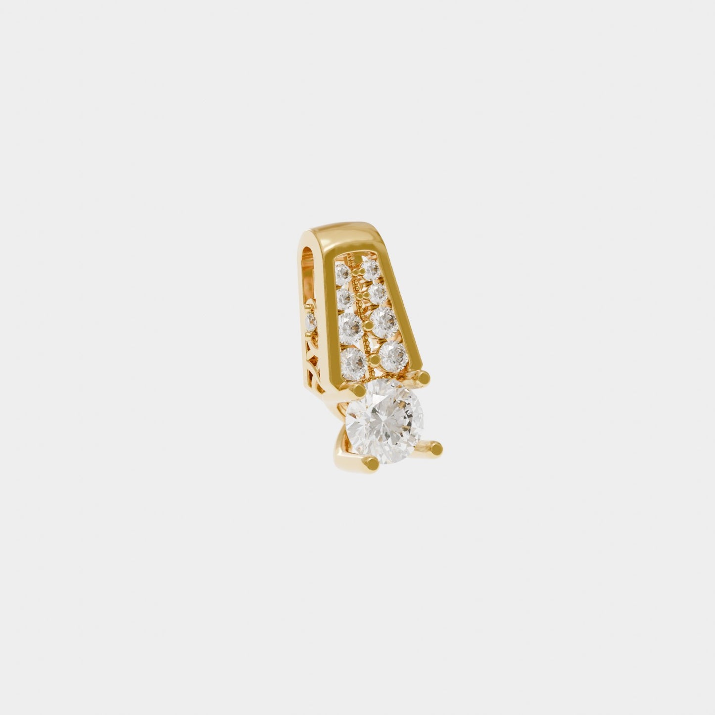 Round Diamond Slide Scroll Pendant 3d Model