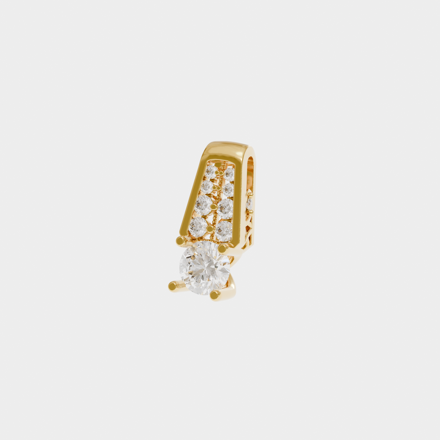 Round Diamond Slide Scroll Pendant 3d Model
