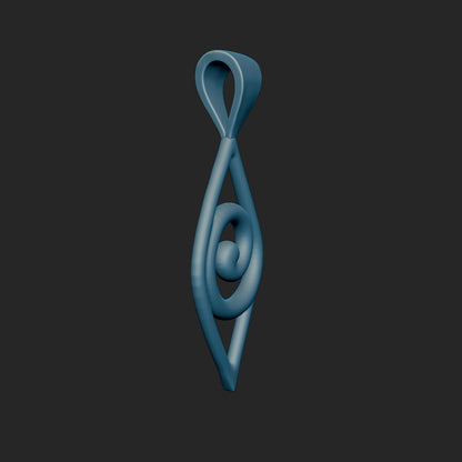 Diamond Swirl Pendant 3d Model