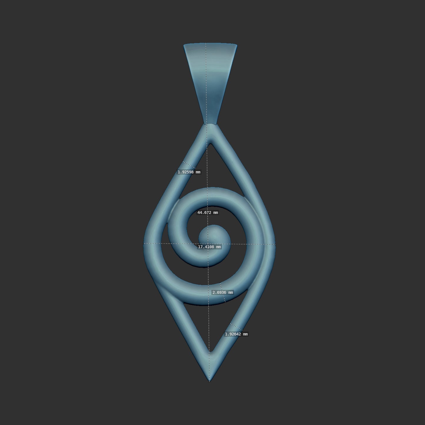 Diamond Swirl Pendant 3d Model