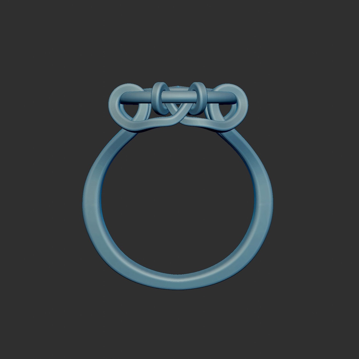 Free Form Textured Wrapping Ring With Star Insert 3d Model