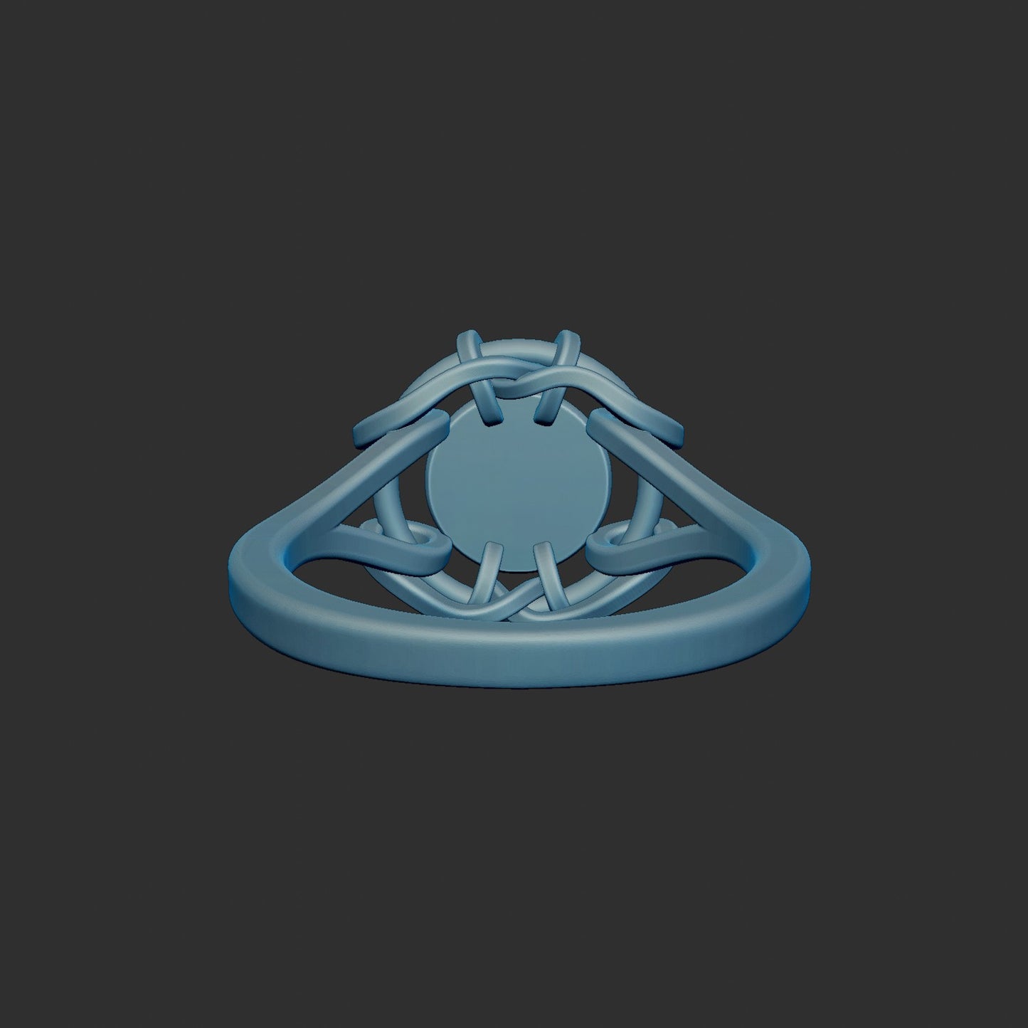 Free Form Textured Wrapping Ring With Star Insert 3d Model