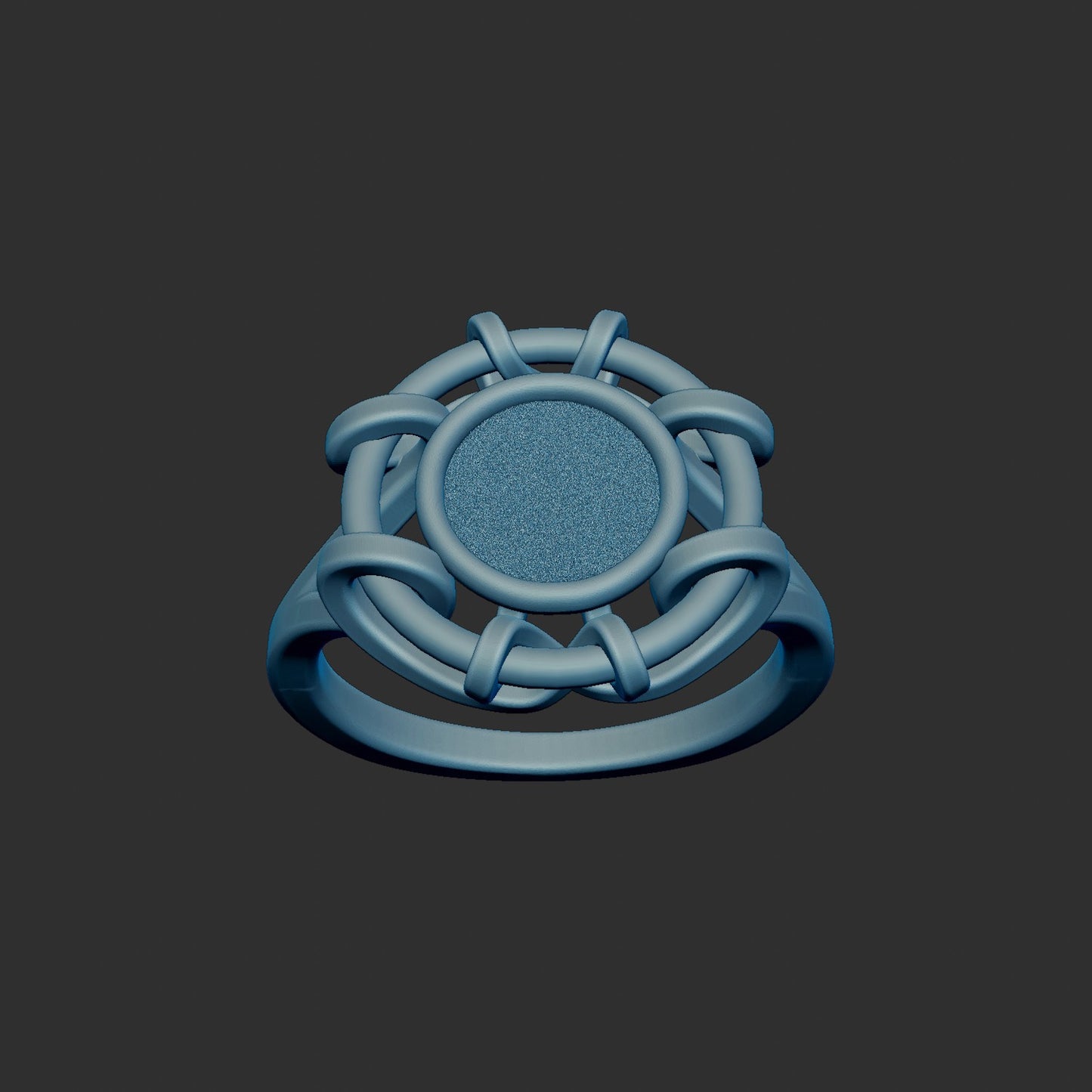 Free Form Textured Wrapping Ring With Star Insert 3d Model