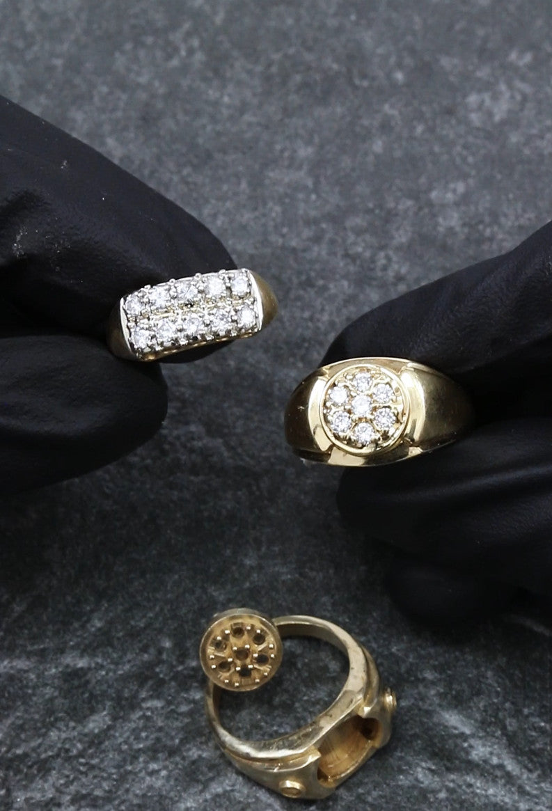 Matching Gents Cluster Ring Casting Custom Made