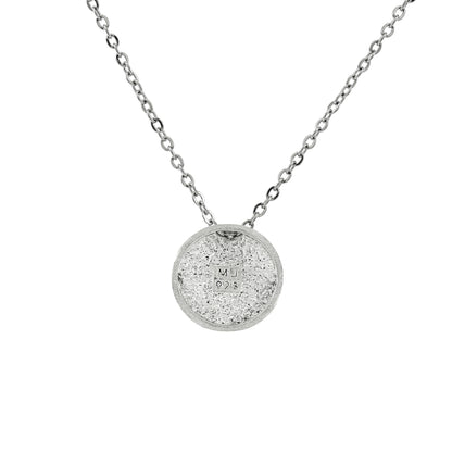 925 Sterling Silver Circular Nugget Textured Slide Pendant With 22" Hypoallergenic Cable Chain Necklace