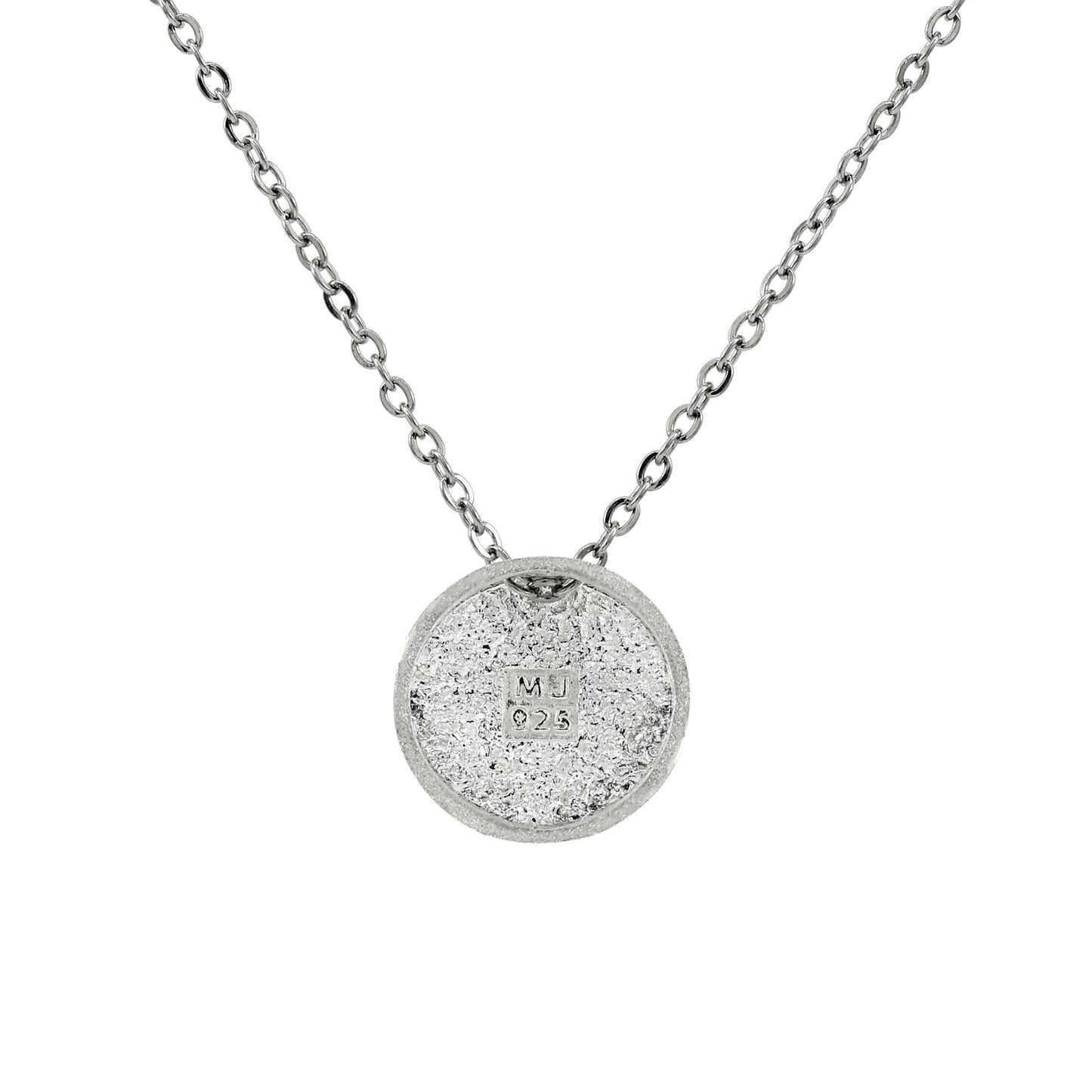 925 Sterling Silver Circular Optical Illusion Slide Pendant With 22" Hypoallergenic Cable Chain Necklace