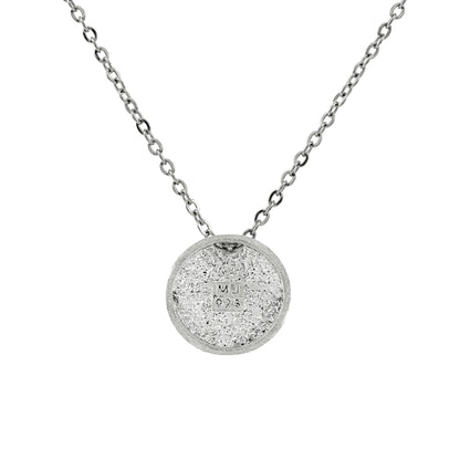 925 Sterling Silver Circular Optical Illusion Slide Pendant With 22" Hypoallergenic Cable Chain Necklace