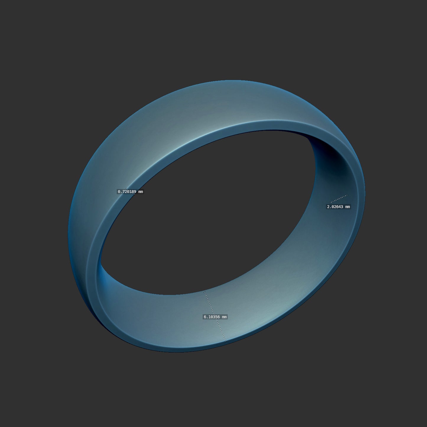 6mm Smooth Comfort Fit Band 3d Model (Includes Finger Sizes 6-15)