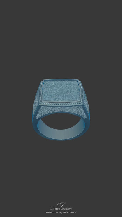 Textured Signet or Class Ring Shank 3d Model (STL FIle Only)