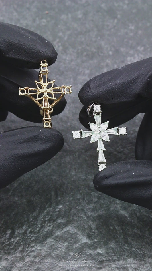 Duplicated Yellow Gold Cross Casting