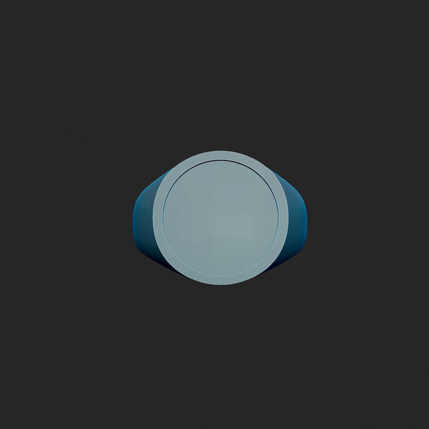 15mm Recessed Round Signet Ring 3d Model