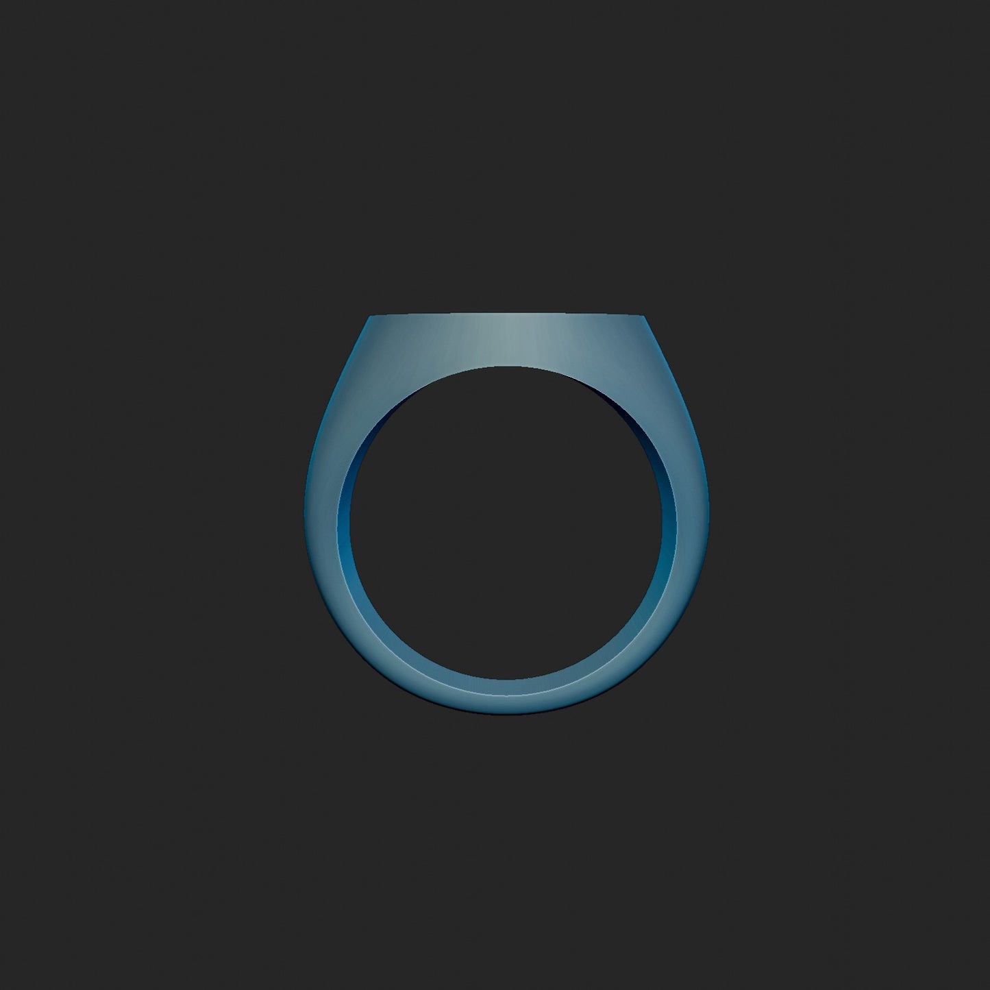 15mm Recessed Round Signet Ring 3d Model