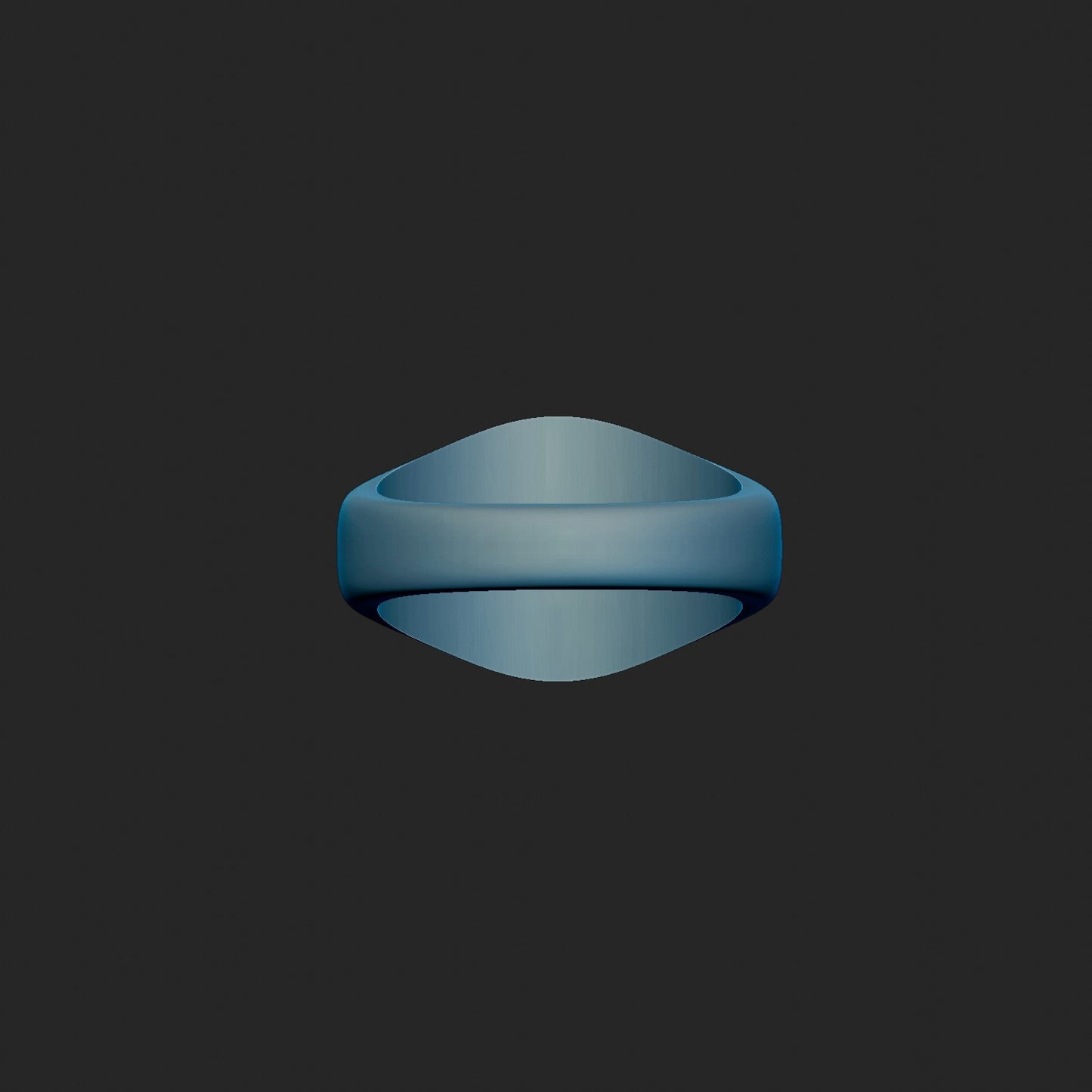 15mm Recessed Round Signet Ring 3d Model