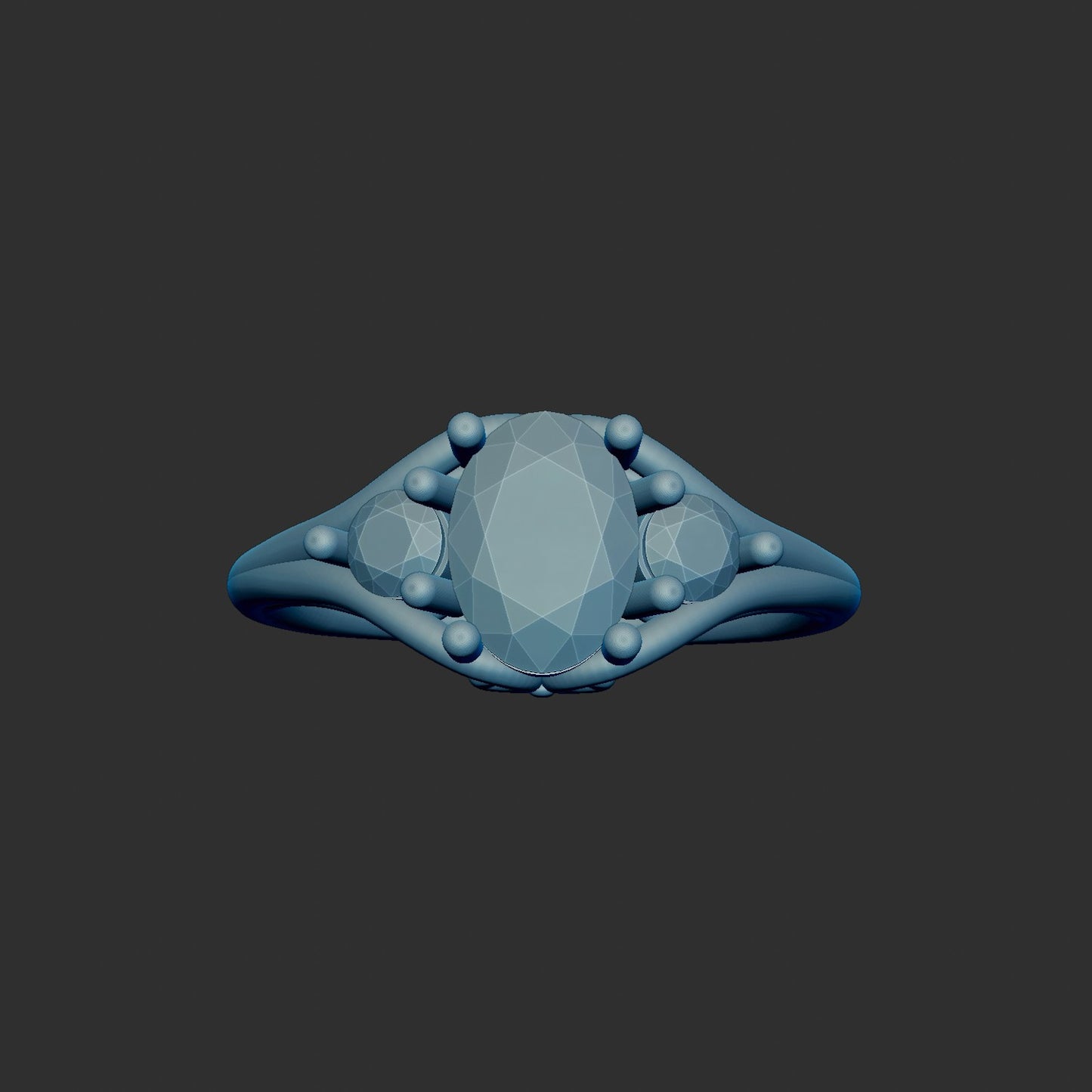 Elegant Past Present and Future Scroll Ring 3d Model