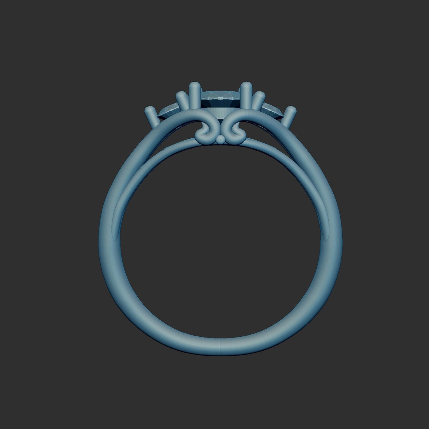 Elegant Past Present and Future Scroll Ring 3d Model