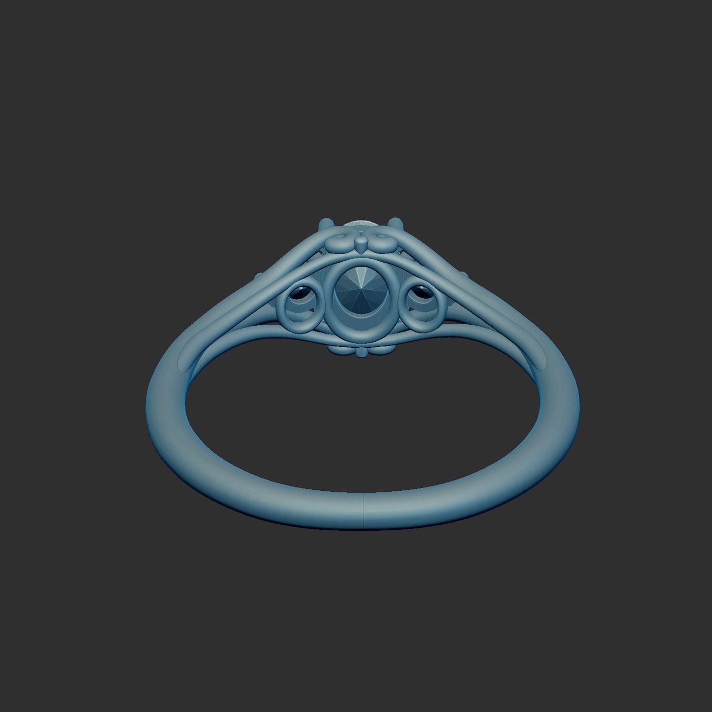 Elegant Past Present and Future Scroll Ring 3d Model