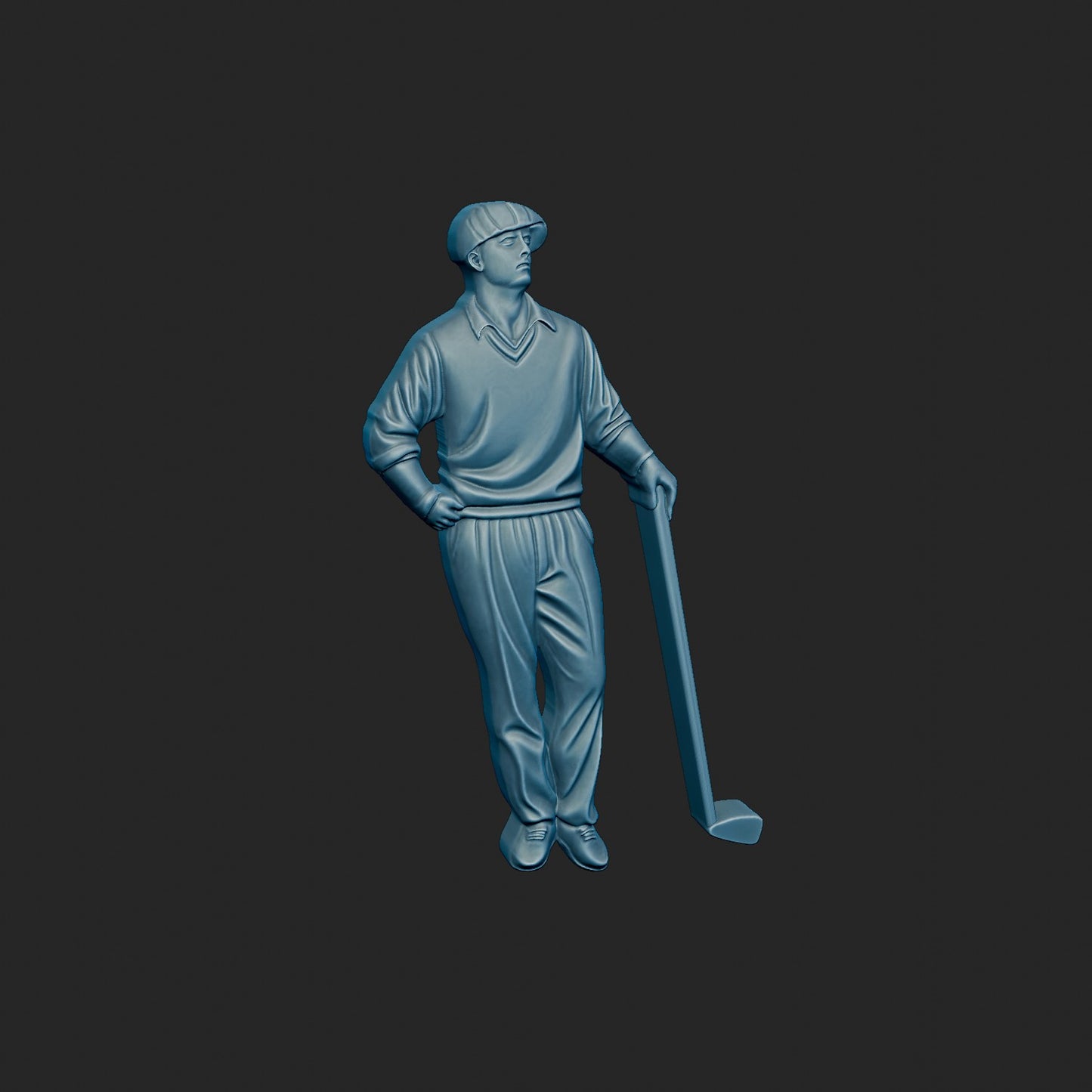 Stylized Golfer Relief 3d Model