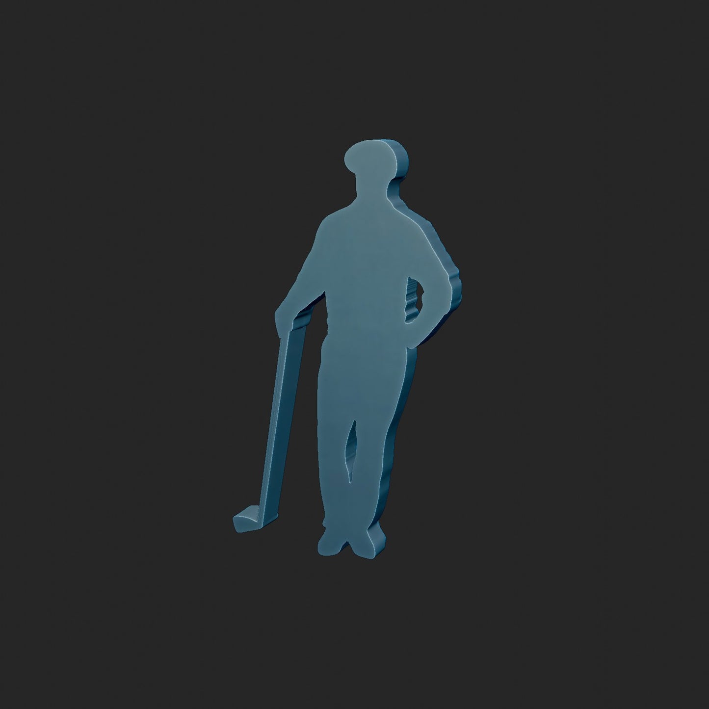 Stylized Golfer Relief 3d Model