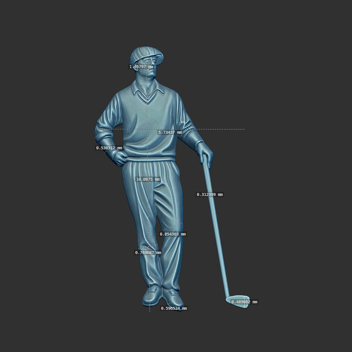 Stylized Golfer Relief 3d Model