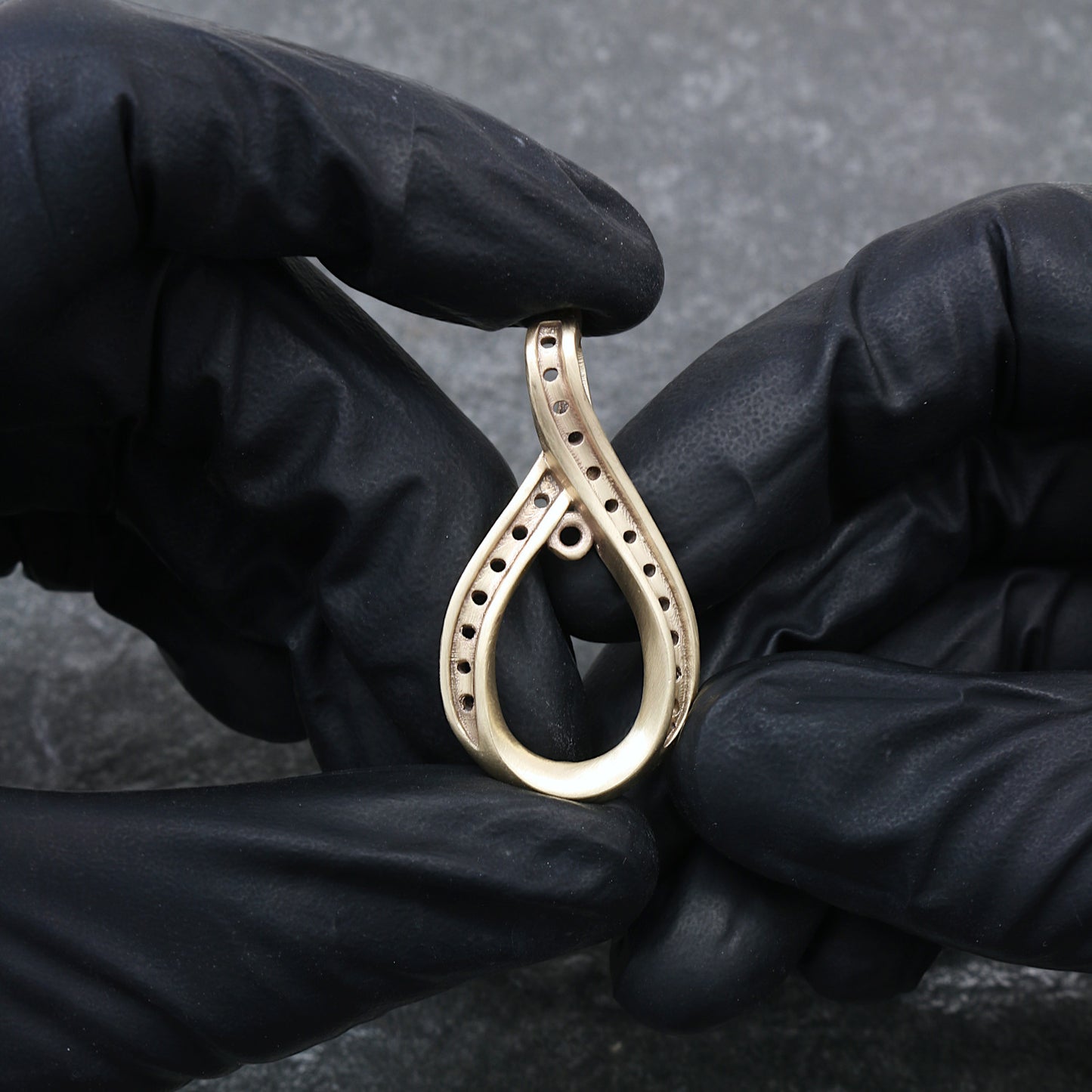 14k Yellow Gold Twist or Infinity Style Slide Pendant Casting