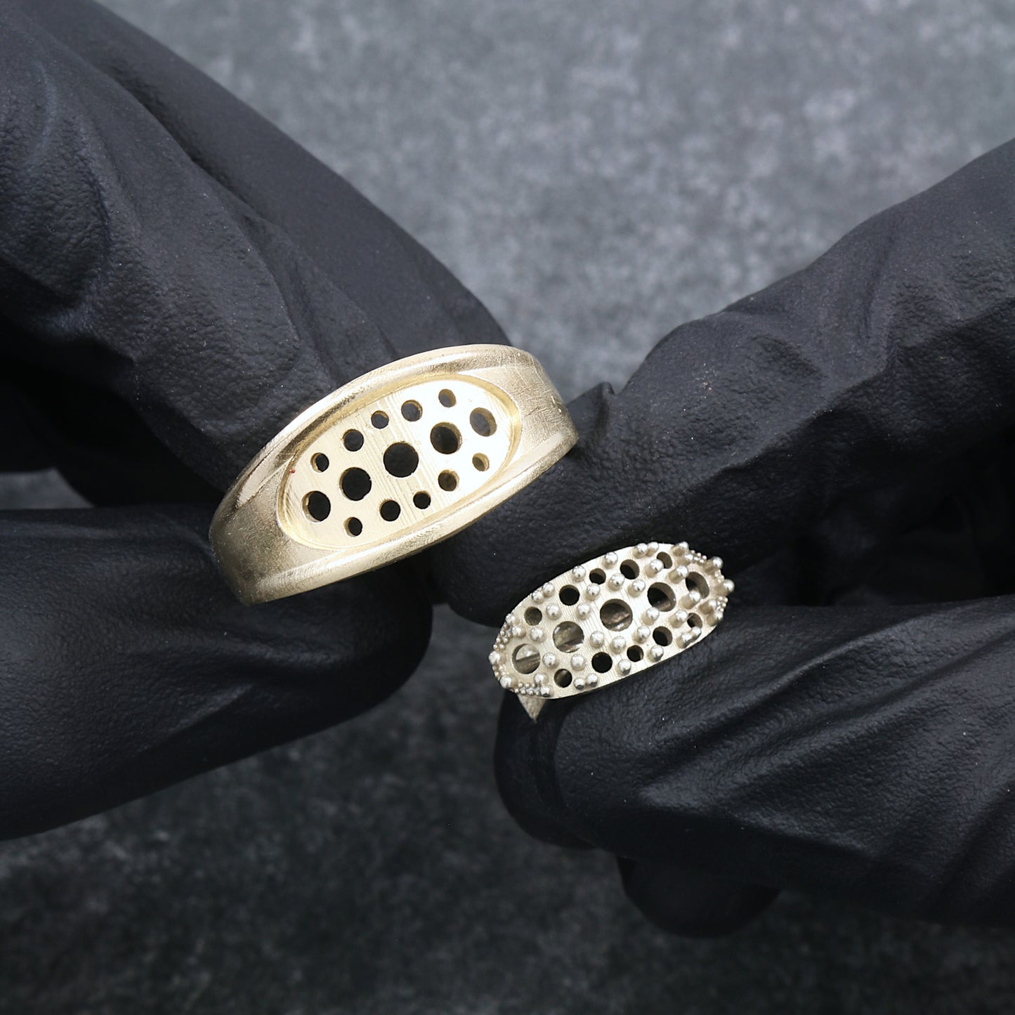 Custom Made Two Tone Pave Style Man's Ring