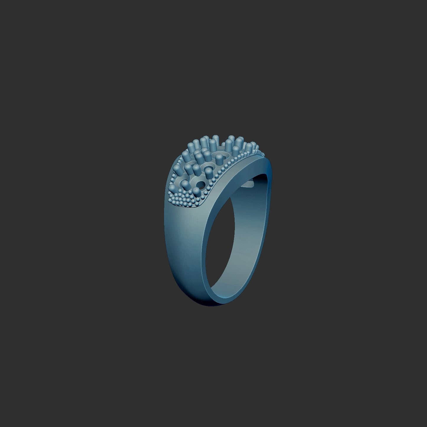 Custom Made Two Tone Pave Style Man's Ring