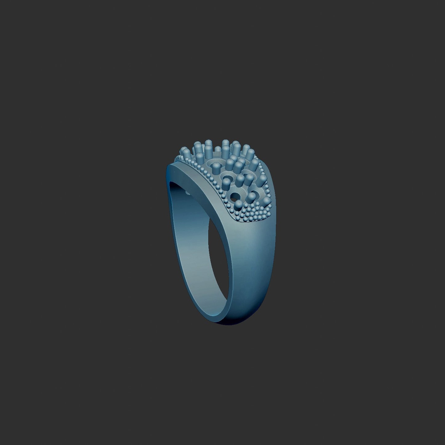 Custom Made Two Tone Pave Style Man's Ring
