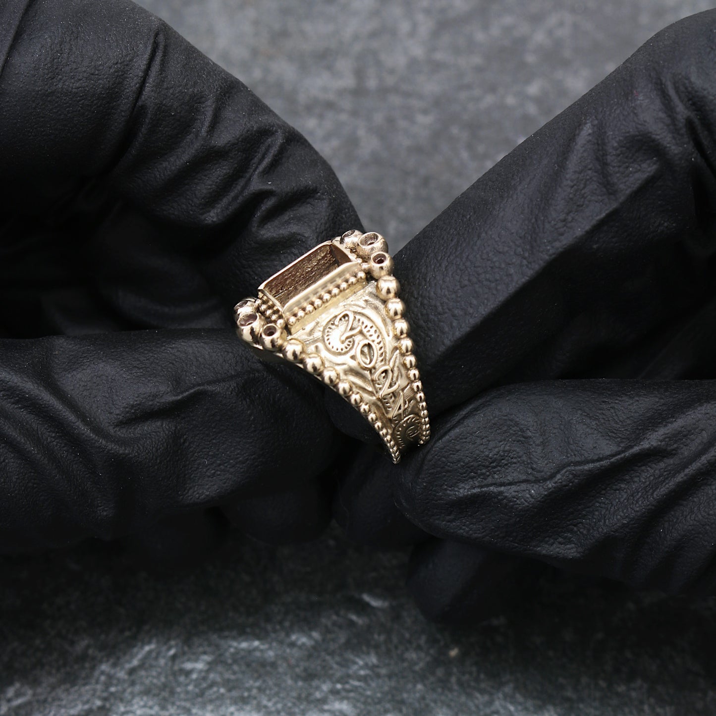 Unique Custom Beaded Class Ring