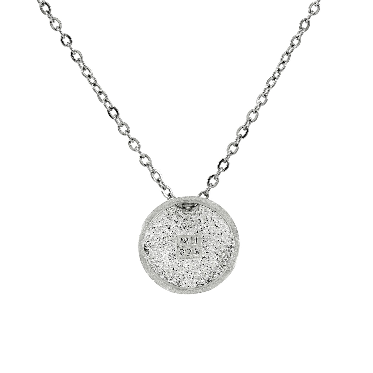 925 Sterling Silver Circular Weave Pattern Slide Pendant With 22" Hypoallergenic Cable Chain Necklace