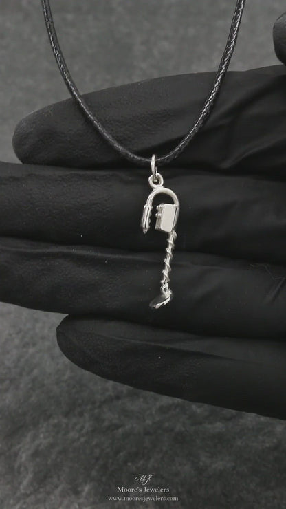 .925 Sterling Silver Metal Detector Necklace w/ Adjustable Cord
